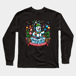 Frosty Beats - Snowman DJ Christmas Party Long Sleeve T-Shirt